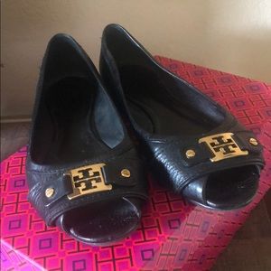Tory Burch Open Toe Ballet Flats